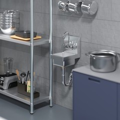 12 in. x 9 in. x 13 in. Wall Mount Stainless Steel Hand Sink