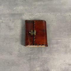 Handmade Leather Journal Brown Rustic Brass Clasp Vintage Pocket Notebook