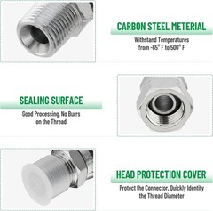 10PCS Hydraulic Hose Fittings: 3/8″ NPSM Female x 3/8″ NPTF Male Swivel Fitting