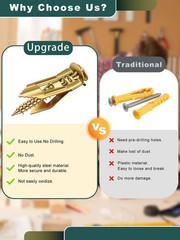 Self Drilling Drywall Anchors with Screws Kit 100Pcs- 50 MDZT-100PCS, silver