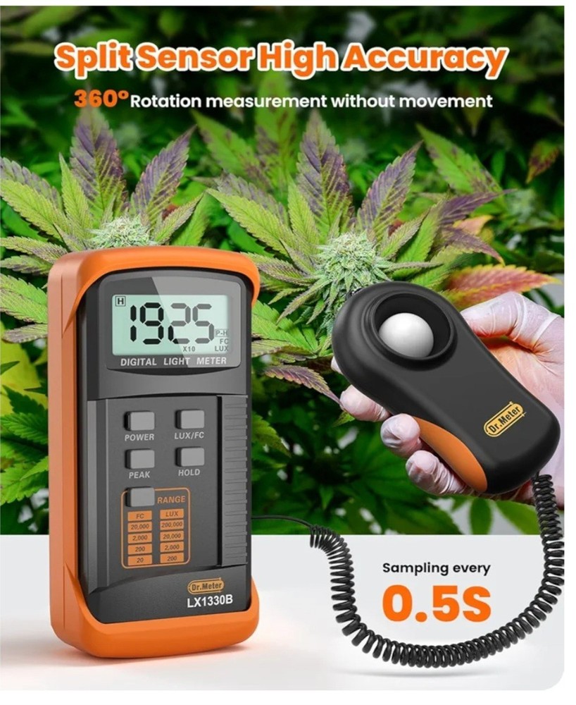 Digital Lux Meter LX1330B Digital Illuminance Light Meter 0-200,000 Lux Meter