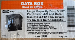 10 PACK Hubbell-Raco 260 Square Data Electrical Box, 3-1/4″ Deep 4-11/16″ Large