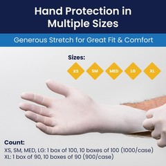 Adenna BRZ645 5.5 mil Disposable Powder-Free Latex Gloves, Medical Grade, Medium