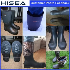 HISEA Men’s Rain Boots Rubber Neoprene Waterproof Fishing Hunting Working Boots