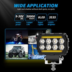 2PCS square LED WORK LIGHTS Fit CAT Skid loader 259D3 236D3 262D 259D 272D2 XHP