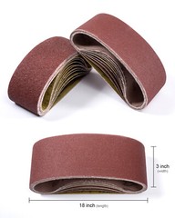 27PCS 3×18″ Sanding Belts 40 60 80 120 150 180 240 320 400 Grit Sander Sandpaper