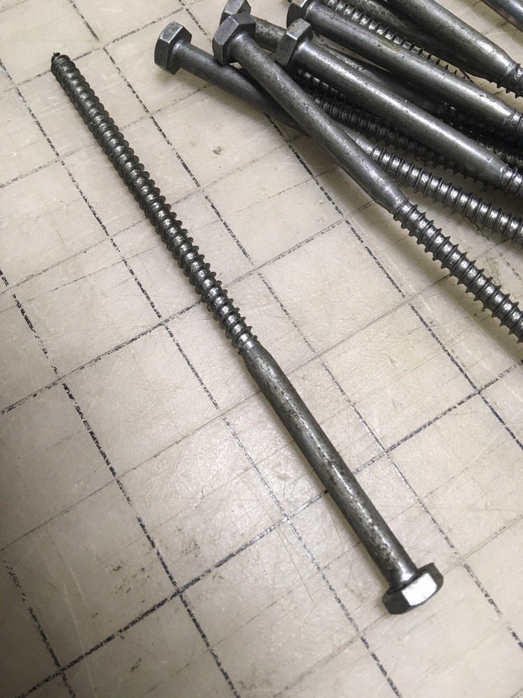 (100) 7/16” Hex Head 1/4 x 6″ Lag Bolts Wood Screws