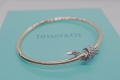 New.Tliffany&Co.Knot Bangle 18K-yellow Gold Diamond
