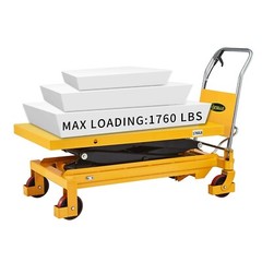 APOLLOLIFT 1760lb Heavy Duty Hand Lift Table Hydraulic Trolley Cart 59″ Max Lift