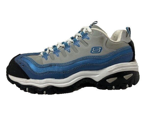 Skechers Work women’s size 8M steel toe lace up shoes blue/gray