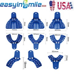 12pcs Dental Impression Tray Perforated Plastic Upper Lower S M L XL Durable