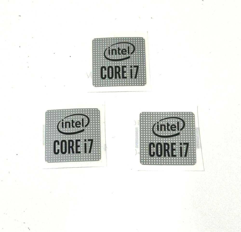 3 PCS CORE i7 10th GEN Silver Laptop/PC Sticker Logo Decal