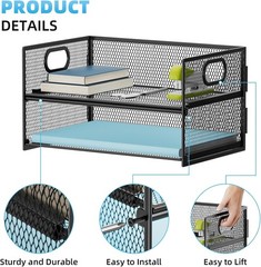 Elegant Black Mesh 2-Tier Letter Tray – Perfect for Home Office Organization