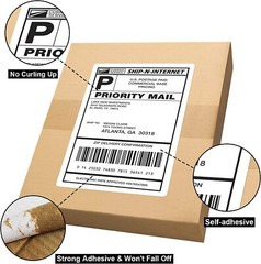 2000 8.5×5.5 Half Sheet Shipping Labels Rounded Corner Self Adhesive 2 Per Sheet