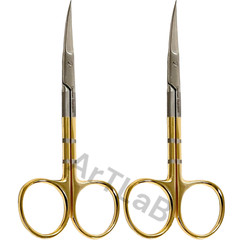 4.5″ Iris Scissors Curved With Tungsten Carbide Inserts Serrated – German Steel