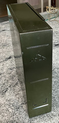 Vintage Asco Industrial Metal Book Storage Box w/Latch and Folder* Wear