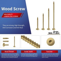 x 2 Inch Outdoor Structural Wood Deck Screws 94Pcs/2lb, Carbon Steel, Tan, Fl…
