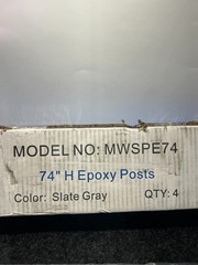 (QTY 4) Mixrite By Atosa MWSPE74 74″ Epoxy Posts ONLY, Slate Gray