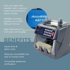 AccuBANKER AB7100 Mixed Bill Value Money Counter with Counterfeit Bill Detection