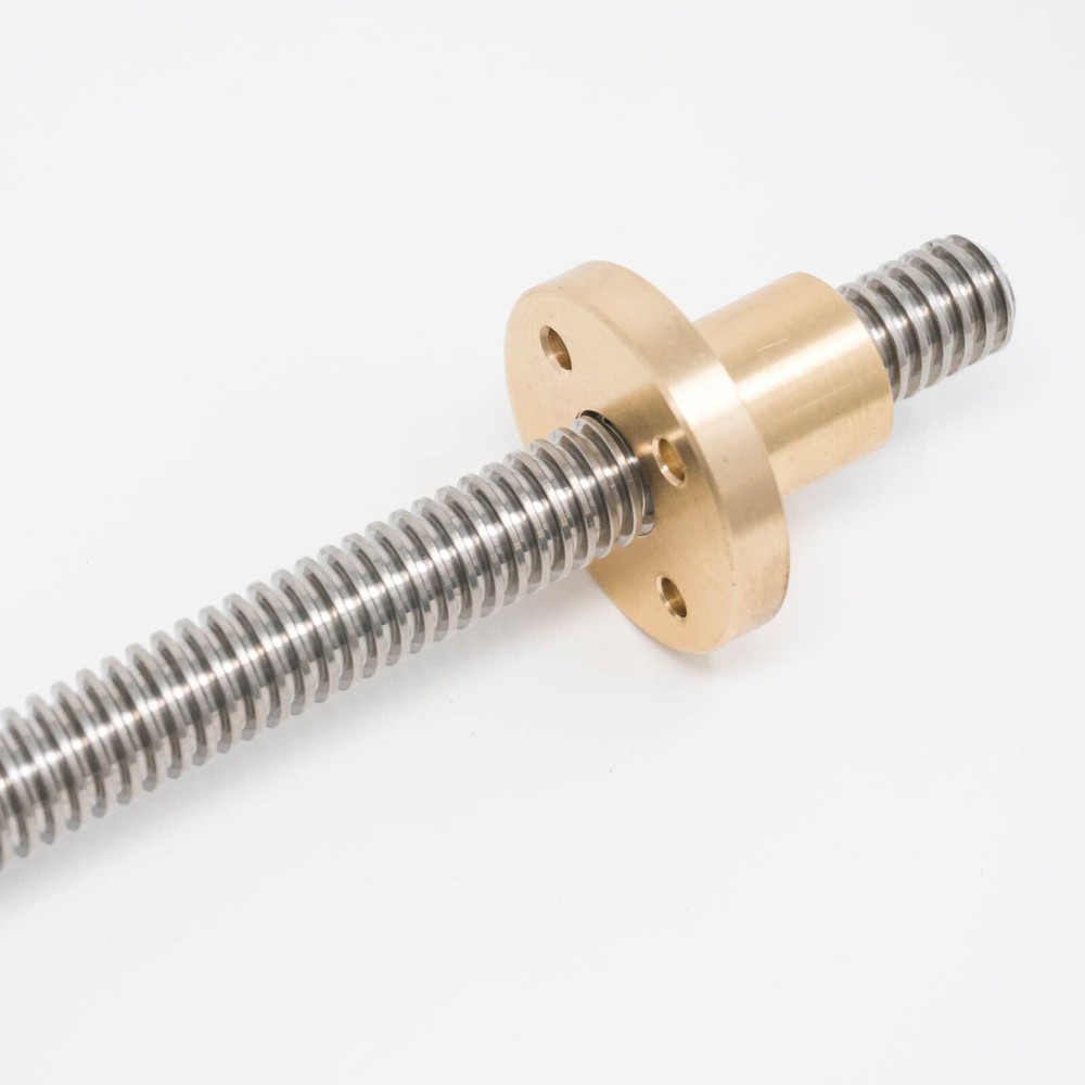 Left Hand 1/2-10 Stainless Steel ACME Threaded Rod Lead Screw Brass Nut 12 24 36