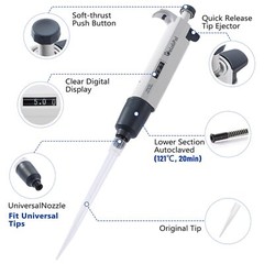 eLabPal Micropipette Adjustable Volume Single Channel Pipettors High-Accurate