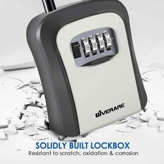 Key Lock Box, 4 Digits Combination Lockbox, Wall Mount & Portable Alloy Metal…