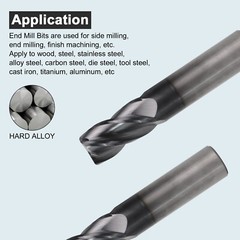 2PCS 4 Flute 3/4″ x 1-1/2″ x 4″ Solid Carbide End Mill – AlTiN Coated NEW