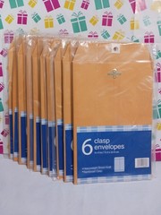 Heavyweight brown craft clasp envelopes. 10 packs 60 envelopes 6 X 9 inches NEW