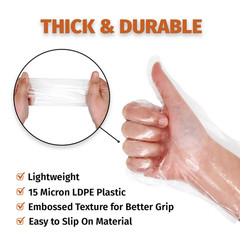 1000 BPA Free Premium Disposable Gloves Poly PE LDPE Plastic for Kitchen Food Ha