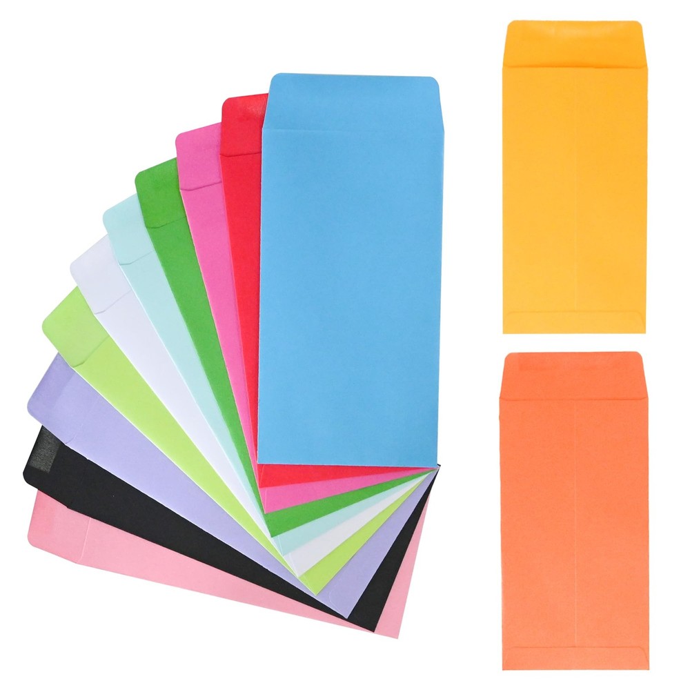 #7 120 Pieces Cash Envelopes 3.5″ x 6.5″ with Gummed Flap, Small Parts Envelo…