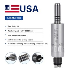 Dental Slow Speed Handpiece Air Motor E-type Internal/ External Water Spray M4