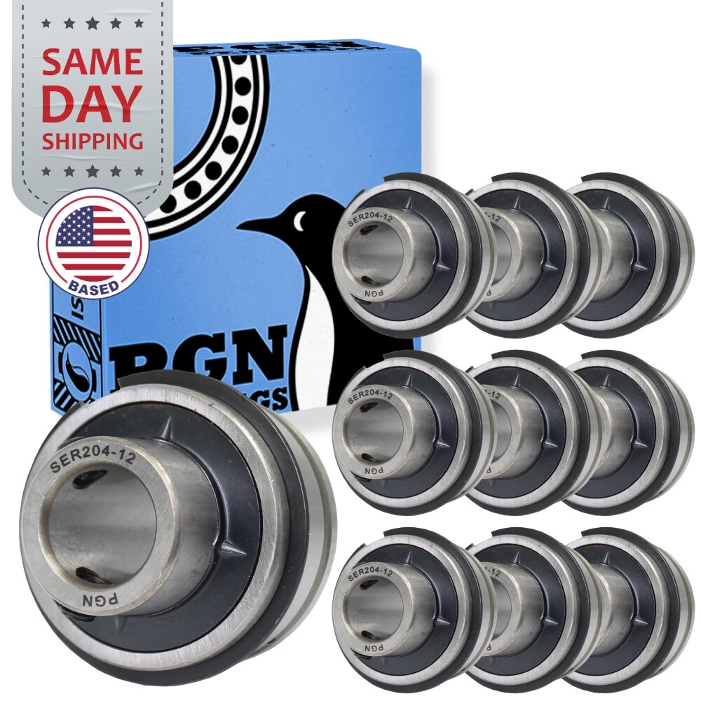 (10) SER204-12 – 3/4″ Bore – Insert Ball Bearing With Snap Ring – ER12 ER204-12