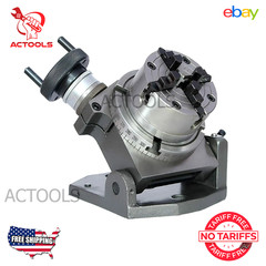 New Tilting Rotary Table 4″(100mm) + 70mm Independent Chuck 4 Jaws USA ACTOOLS