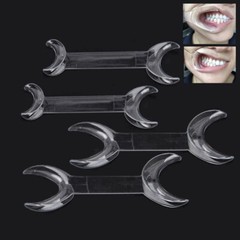 4X Dental Intraoral Cheek Lip Retractor Double-headed T-Shape Opener Black/Clear