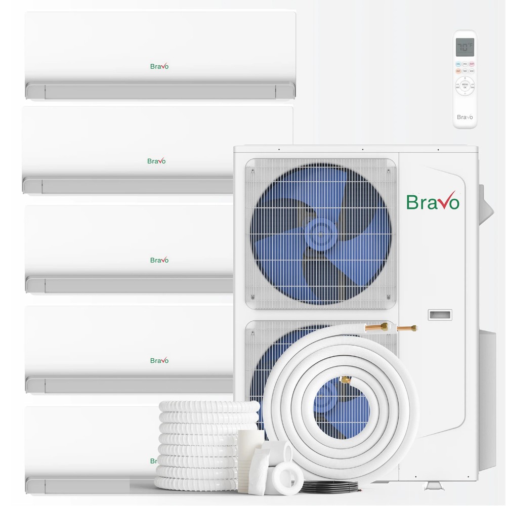 Bravo 5-Zone Mini Split AC & Heat Pump 42000 BTU Wall Mount 9K+9K+9K+12K+12K