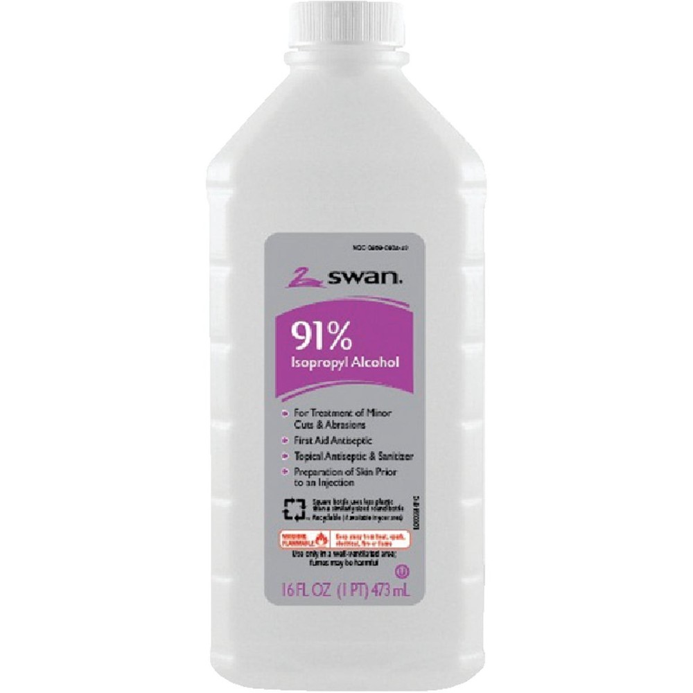 Swan 91% Isopropyl Rubbing Alcohol 1000032198 Swan, 16 Fluid Ounce