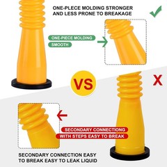 Easy Install Gas Can Spout Kit – 3 Nozzle Systems in Yellow for 1-10 Gallons