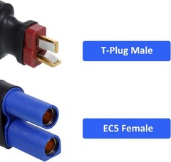 2Pairs EC5 to Deans T Adapter Male Female Connector Plug Set Compatible with Arr