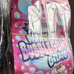 200 Pcs – 3.5g Hi-Chew White Bubblegum Gelato Holographic Mylar Bags Sealable