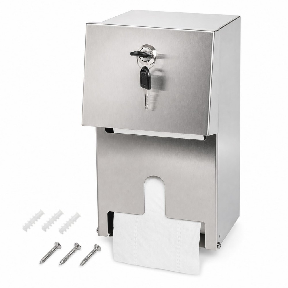 Commercial Double Rolls Toilet Paper Dispenser Holder,Heavy Duty Stainless St…