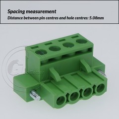 5.08mm Pitch PCB Terminal Block with Flange Screw Terminal Plugs 2-Pin to 24-Pin