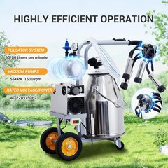 6.6Gal/25L Milking Machine Electric,Portable Milker with Food-Grade Cups&Bucket