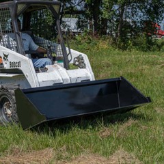 Titan Attachments 60″ Skid Steer Dirt Bucket V2, 1/8″ Thick Structural Steel