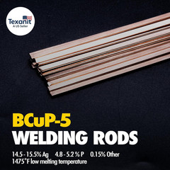 20 Sticks Brazing Rods Bcup-5 15% Silver Solder Phos Copper Brazing Alloys Flat