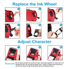 Price Tag Gun MX-5500 8 Digits EOS Labeler Marking Machine w/ Sticker Labels Ink
