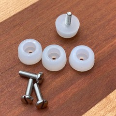 Extra Small 3/8″ DIA Rubber Bumpers with Stainless Steel Screws (Black or Clear)