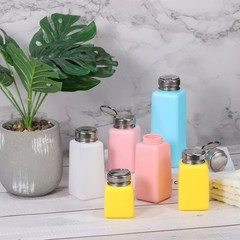 5Pack 3.4 Oz/100ml Alcohol Push Down Pump Dispenser Bottle Press White