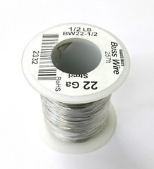BW22-1/2, 22 Gauge Tinned Copper Bus Wire, 1/2 Pound Roll (257′ Approx.) 22AWG