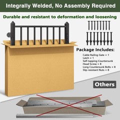 DIY DECK Deck Railing Gate Stainless Steel Black Textured Powder-Coat Finish …