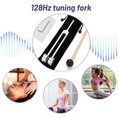 128Hz Healing Tuning Fork With Silicone Hammer Sound Therapy Musical Instrument